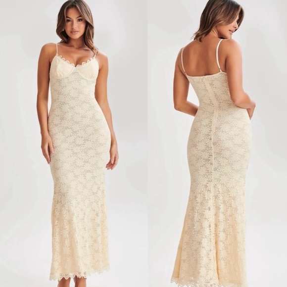 Meshki Cream Lace Maxi Dress - Picture 5 of 7